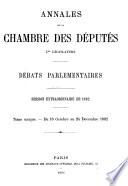 Annales de la Chambre des députés