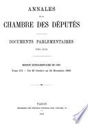 Annales de la Chambre des députés