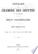 Annales de la Chambre des députés