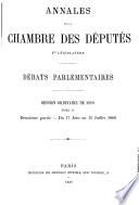 Annales de la Chambre des députés