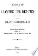 Annales de la Chambre des députés