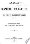 Annales de la Chambre des députés ...