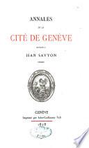 Annales de la cité de Genève
