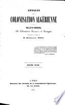 Annales de la colonisation Algérienne