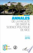 Annales de la faculté de Droit et Science politique de Nice