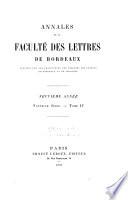 Annales de la Faculte des lettres de Bordeaux