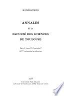 Annales de la faculté des sciences de Toulouse