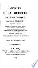 Annales de la me(decine physiologique