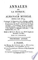 Annales de la musique ou Almanach musical