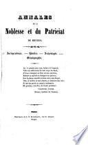 Annales de la noblesse et du patriciat de Bruges