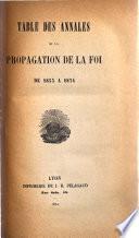 Annales de la propagation de la foi