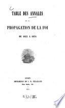 Annales de la propagation de la foi