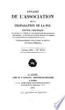Annales de la propagation de la foi