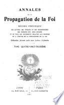 Annales de la propagation de la foi