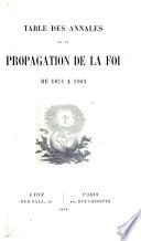 Annales de la propagation de la foi
