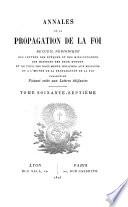 Annales de la propagation de la foi