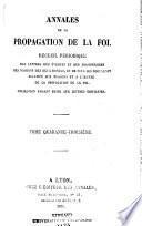 Annales de la propagation de la foi