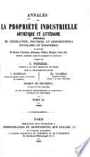 Annales de la propriété industrielle, artistique et littéraire