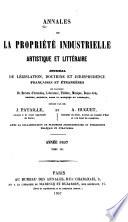 Annales de la propriété industrielle, artistique et littéraire
