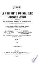 Annales de la propriété industrielle, artistique et littéraire
