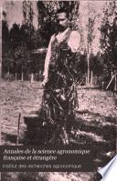 Annales de la science agronomique française et étrangère