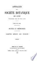 Annales de la Société botanique de Lyon