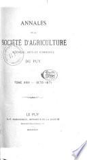 Annales de la Société d'Agriculture, Sciences, Arts et Commerce de Puy