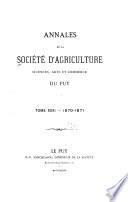 Annales, de la Société d'agriculture, sciences, arts et commerce du Puy