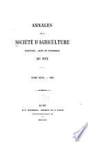 Annales, de la Société d'agriculture, sciences, arts et commerce du Puy