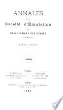Annales de la Société d'émulation du département des Vosges