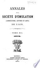 Annales de la Société d'émulation et d'agriculture de l'Ain
