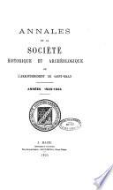 Annales de la Société d'histoire et d'archéologie de l'arrondissement de Saint-Malo