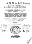 Annales de la Société des soi-disants Jésuites