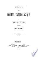 Annales de la Société entomologie de Belgique