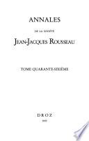Annales de la Société Jean-Jacques Rousseau