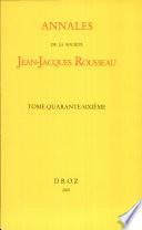 Annales de la Société Jean-Jacques Rousseau