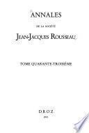 Annales de la Société Jean-Jacques Rousseau