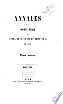 Annales de la Société Royale des Beaux-Arts et de Littérature de Gand