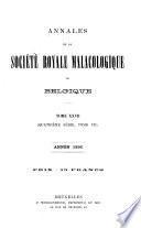 Annales de la Société royale malacologique de Belgique