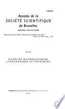 Annales de la Société scientifique de Bruxelles