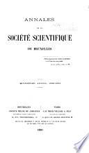 Annales de la Société scientifique de Bruxelles