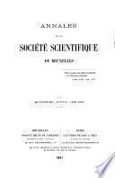 Annales de la societe scientifique de bruxelles