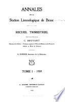 Annales de la Station limnologique de Besse