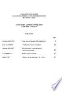 Annales de lettres françaises