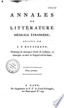 Annales de littérature médicale étrangère