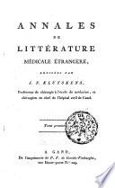 Annales de littérature médicale étrangère