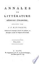 Annales de littérature médicale étrangère: V.2, V.3
