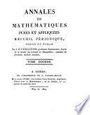 Annales de mathématiques pures et appliquées