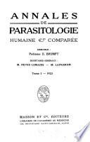 Annales de parasitologie humaine et comparée