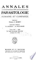 Annales de parasitologie humaine et comparée
